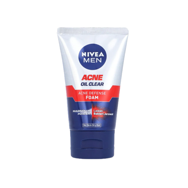 Nivea Men Acne Oil Clear Acne Defense Foam Magnolia Power Lawan Bakteri Jerawat No Skin Dry Out 100ml