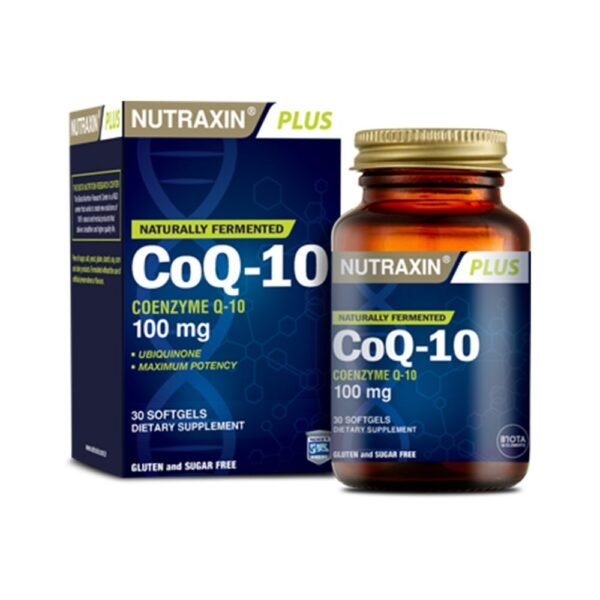 Nutraxin Plus Naturally Fermented CoQ10 100mg, 30 Softgels Dietary Supplement