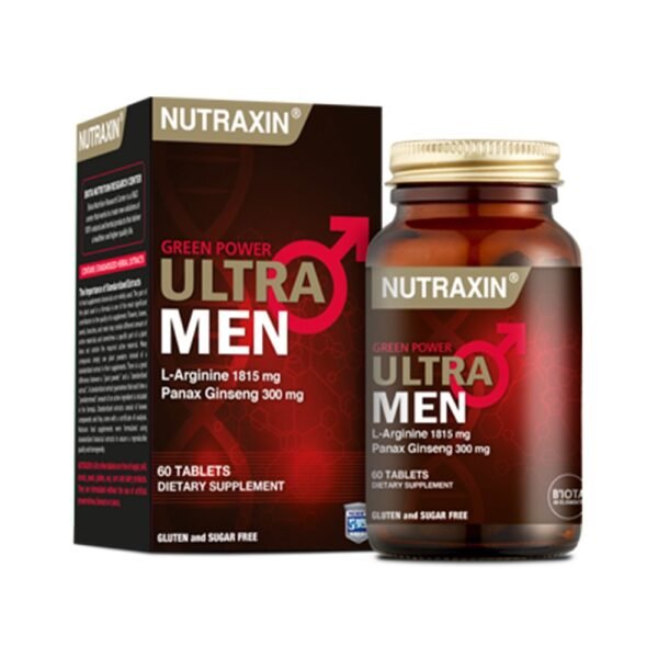 Nutraxin Green Power Ultra Men, L-Arginine 1815 mg, Panax Ginseng 300 mg 60 Tablets Dietary Supplement