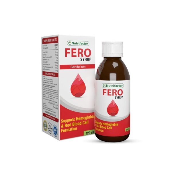 Nutrifactor Fero Syrup Gentle Iron Supports Hemoglobin & Red Blood Cell Formation 120 ml