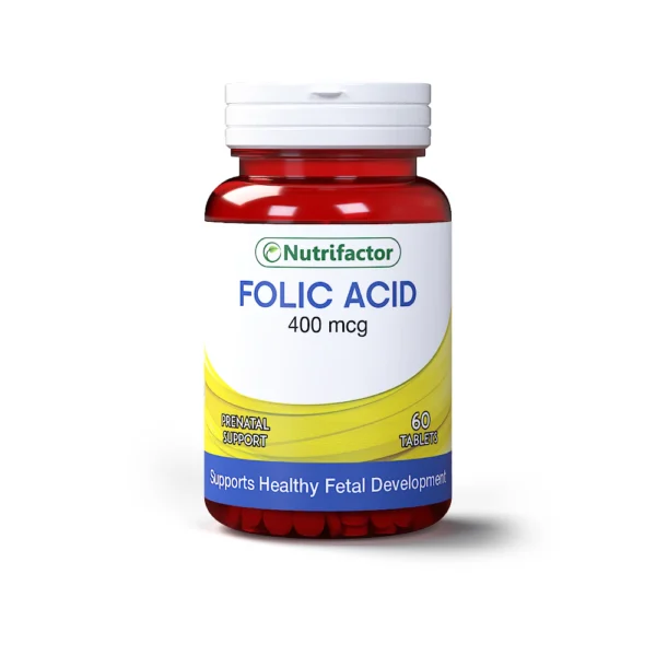 Nutrifactor Folic Acid 400mcg 60 Tablets (Supports Normal Blood Formation)