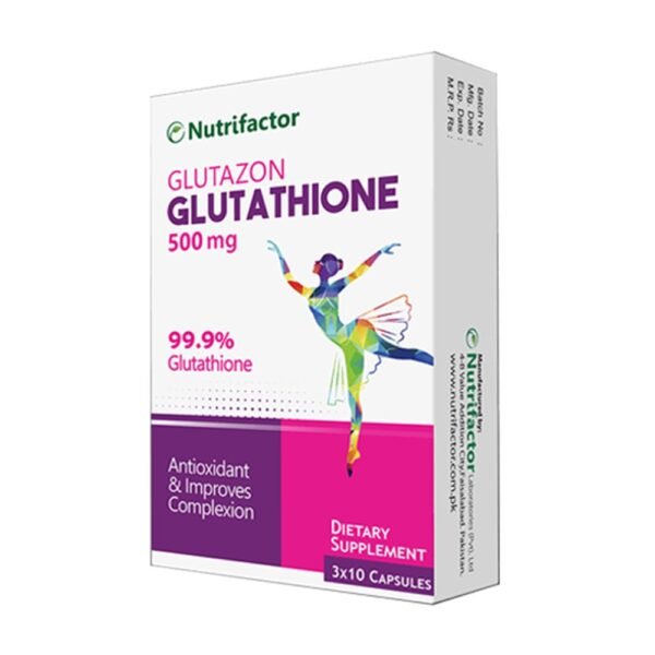 Nutrifactor Glutazon Glutathione 500mg (Antioxidant & Improves Complexion) 30 Capsules