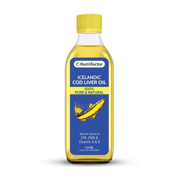 Nutrifactor Icelandic Cod Liver Oil 100% Pure and Natural (150ml)