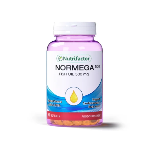 Nutrifactor Normega Fish Oil 500 mg Supports Cardiovascular & Brain Health 60 Softgels