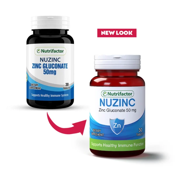 Nutrifactor Nuzinc Zinc Gluconate 50mg 30 Tablets (Supports Health Immune System)