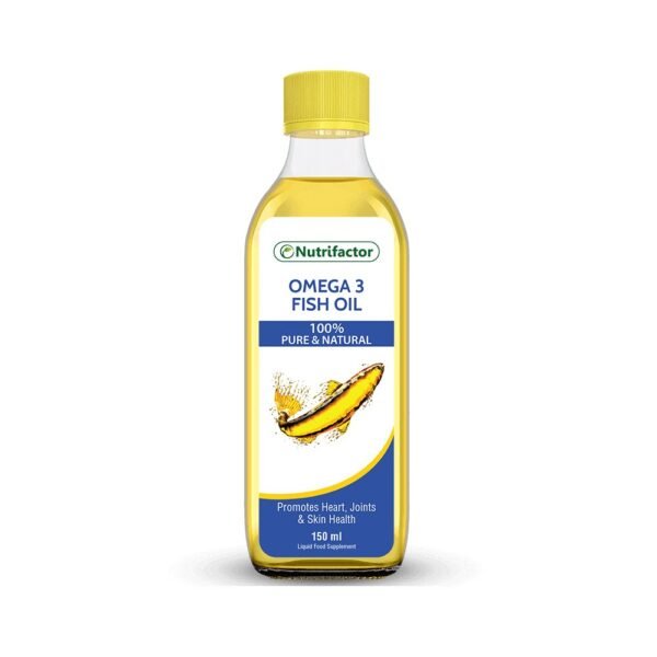 Nutrifactor Omega 3 Fish Oil 100% Pure & Natural Promotes Heart, Joints & Skin Health 150 ml