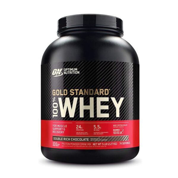 Optimum Nutrition Gold Standard 100% Whey (Double Rich Chocolate Flavor) 5 LB 74 Servings