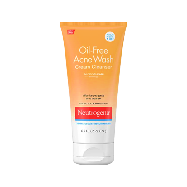 Neutrogena Oil-Free Acne Face Wash Cream Face Cleanser 6.7 Fl. Oz (200Ml)
