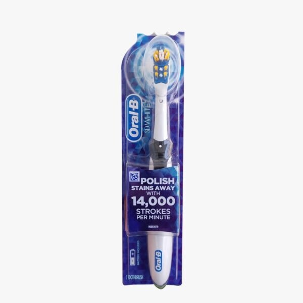 Oral B 3D White Battery Toothbrush in Black Color, Polishes Stains Away With 14,000 Strokes Per Minute