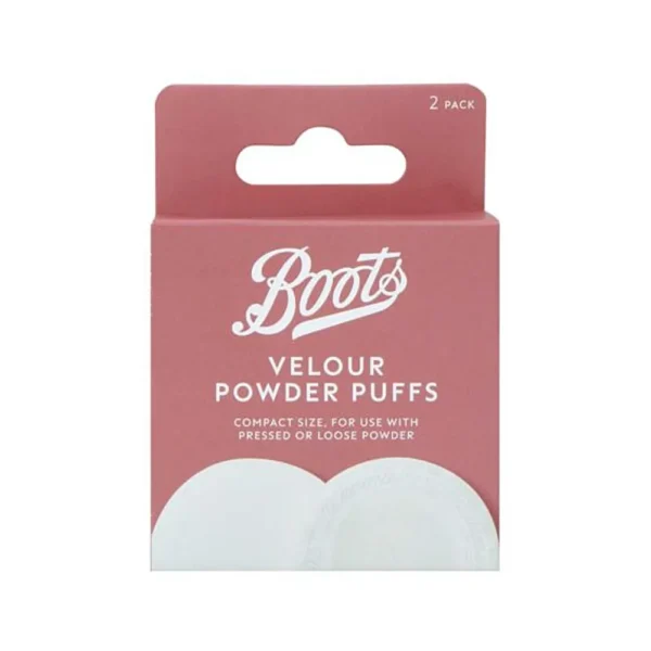 Boots Velour Powder Puffs Compact Size, For Use With Pressed Or Loose Powder
