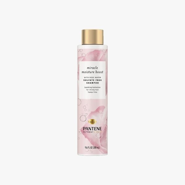 Pantene Nutrient Blends Miracle Moisture Boost Rose Water Shampoo, 9.6 Fl Oz