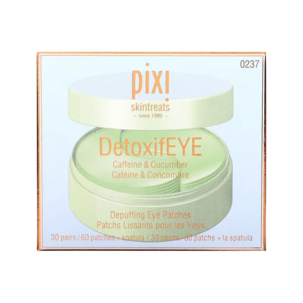 Pixi DetoxifEYE Hydrating and Depuffing Eye Patches with Caffeine and Cucumber – 60 Timbres