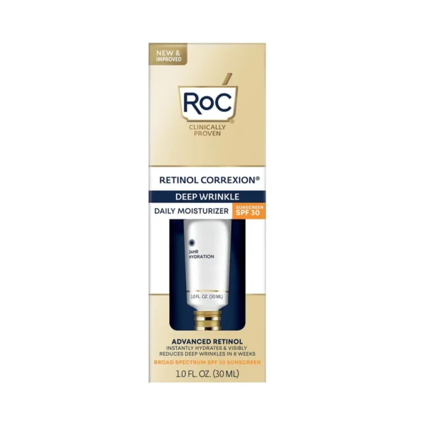 ROC Clinically Proven Retinol Correxion Deep Wrinkle Daily Moisturizer Sunscreen SPF 30 1.0 Fl Oz