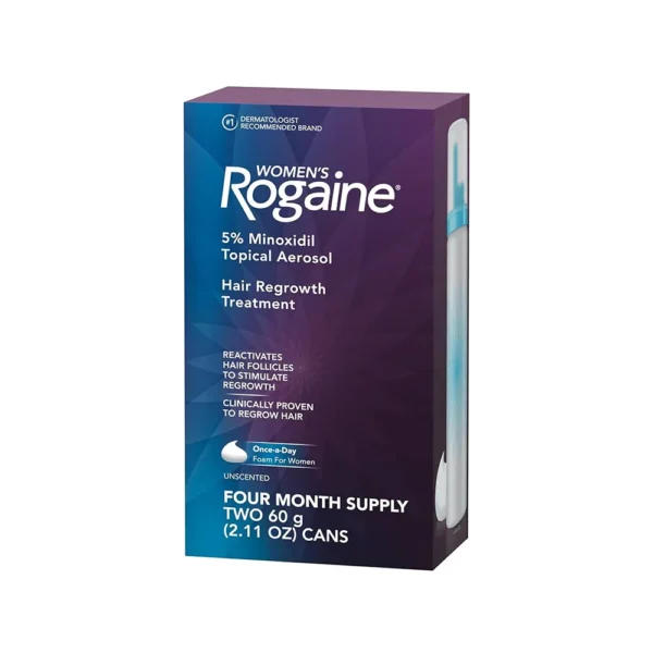 Rogaine Womens Hair ReGrowth Treatment Four Month Supply Two 60g (2.11 Oz) Cans