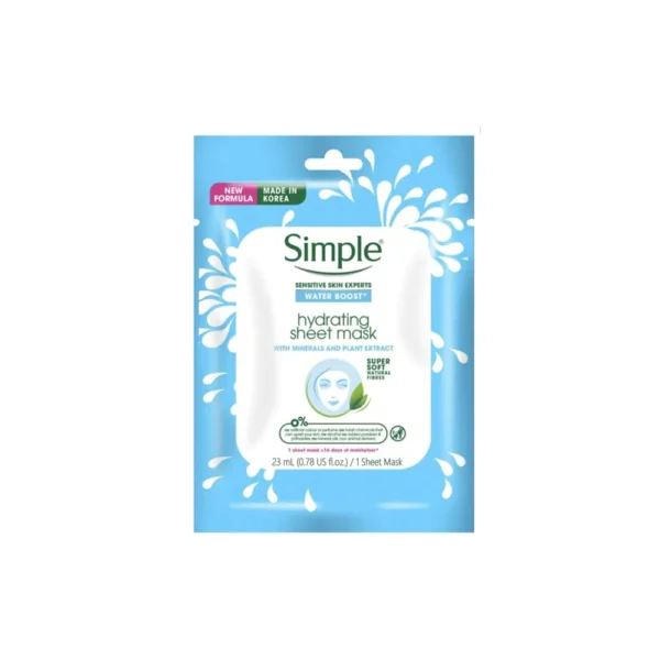 Simple Sensitive Skin Experts Water Boost Hydrating Sheet Mask 23 ml