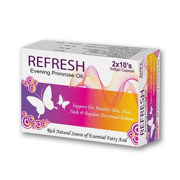 Sois Refresh Evening Primrose Oil Support For Healthy Skin, Hair, Nails and Regulate Hormonal Balance 20 Softgels