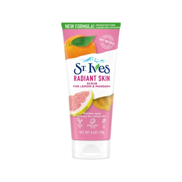 St. Ives Radiant Skin Scrub, Pink Lemon & Mandarin Orange Flavor, 6 oz (60g)