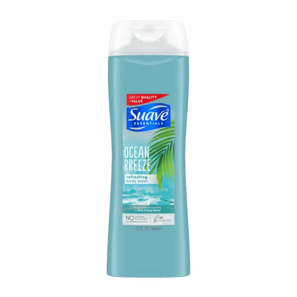 Suave Essentials, Ocean Breeze, Refreshing Body Wash, Fragrance Prefered Over, 15 Fl Oz (443ml)