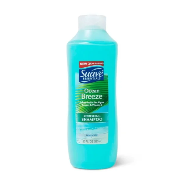 Suave Essentials, Ocean Breeze Refreshing Shampoo, Sea Algae Extract & Vitamin E, Family Size 30 FL.OZ (887ml)