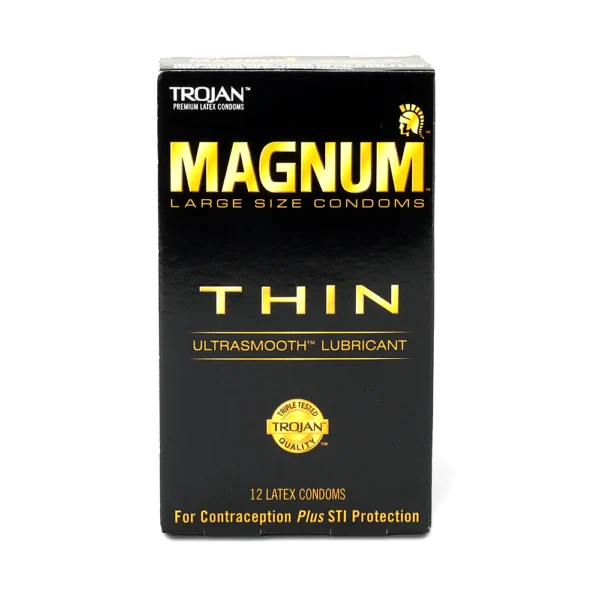 Magnum Large Size Condoms Thin Ultra Smooth Lubricant 12 Latex Condoms For Contraception Plus STI Protection