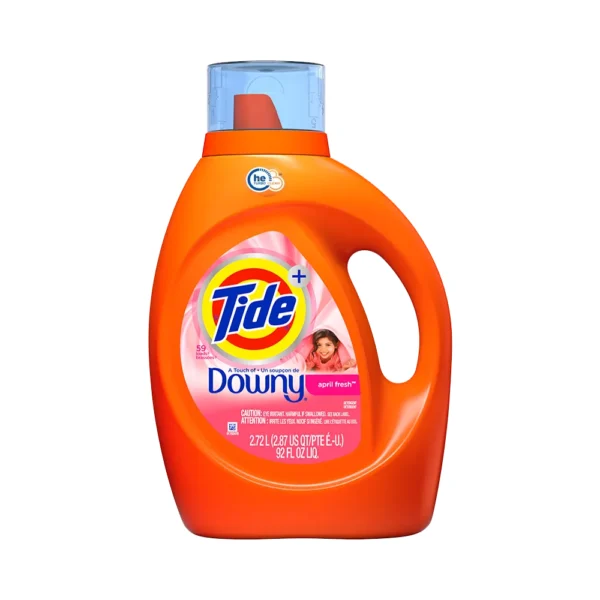 Tide Plus Downy April Fresh, Liquid Laundry Detergent, 59 Loads Brassees, (2.72L) 92 FL.OZ LIQ