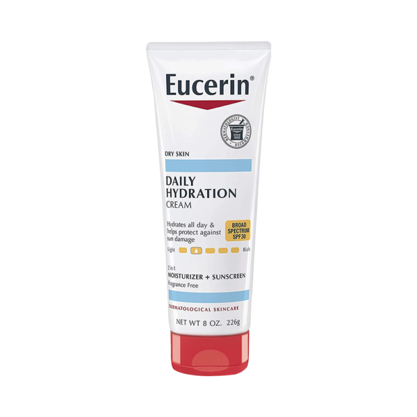 Eucerin Daily Hydration Broad Spectrum SPF 30 Sunscreen Body Cream for Dry Skin, 8 Oz