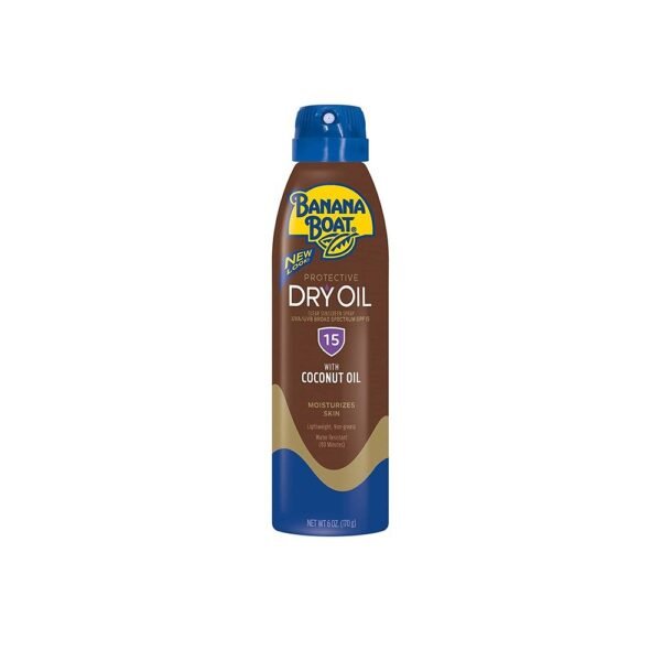 Banana Boat Clear Sunscreen Spray, with Protective Dry Coconut Oil and SPF 15, 6 oz.