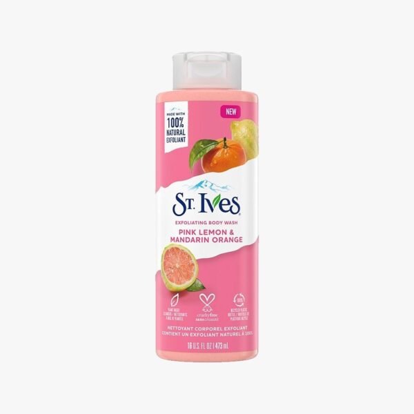 St. Ives Exfoliating Body Wash Pink Lemon & Mandarin Orange, 16 fl. oz. (473ml)