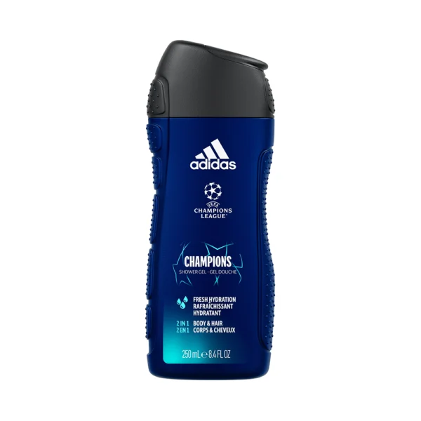 Adidas Shower Gel Champions League Fresh Hydration Rafraichissant Hydratant 250ml