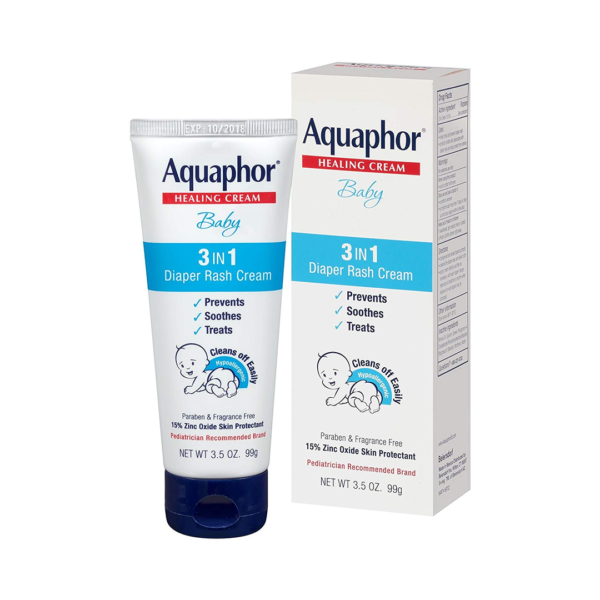 Aquaphor Baby 3-in-1 Diaper Rash Cream, Prevents, Soothes & Treats 3.5 Oz (99g)
