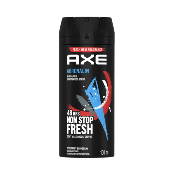 AXE Adrenaline Mandarin & Sandalwood Scent 48hrs Non Stop Fresh Spray 150ml