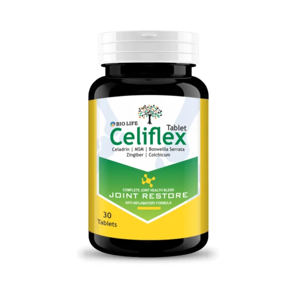 Bio Life Celiflex Celadrin MSM Boswellia Serrata Zingiber Colchicum Joint Restore 30 Tablets