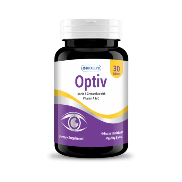 Bio Life Optiv Lutein & Zeaxanthin With Vitamin A & C For Healthy Eyes 30 Tablets