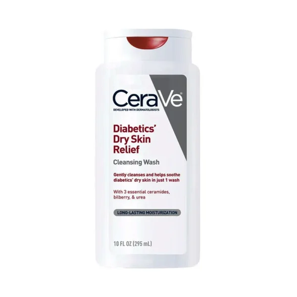 CeraVe Diabetics Dry Skin Relief Cleansing Wash Long-Lasting Moisturization 10 Fl Oz 295 ml