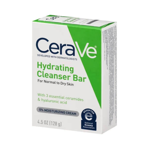 CeraVe Hydrating Cleanser Bar Soap For Normal to Dry Skin 5% Moisturizing Cream 4.5 Oz 128 g