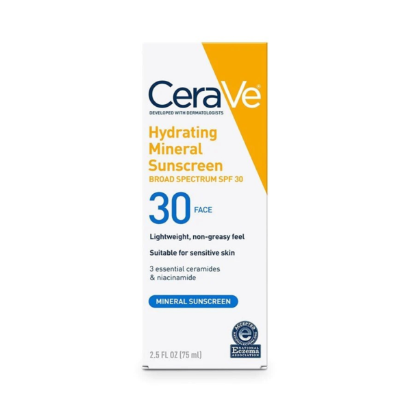 Cerave Hydrating Mineral Sunscreen Broad Spectrum SPF 30 2.5 Oz