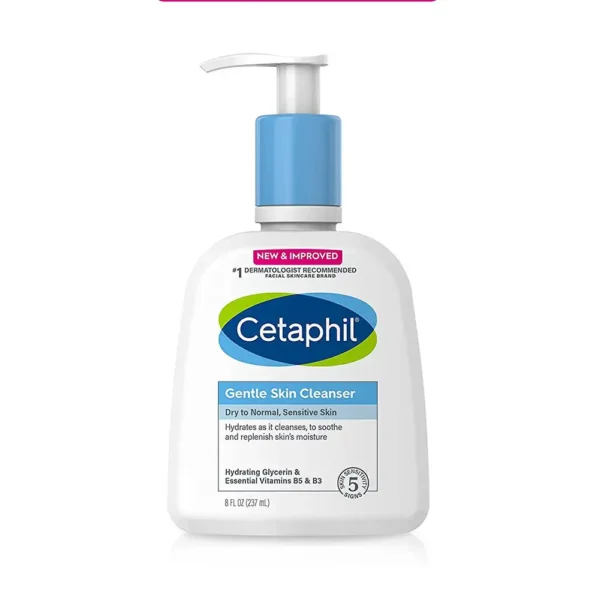 Cetaphil Gentle Skin Cleanser Dry To Normal Skin Hydrating Glycerin & Essential Vitamins B5 & B3 8 Fl.OZ (237ml)