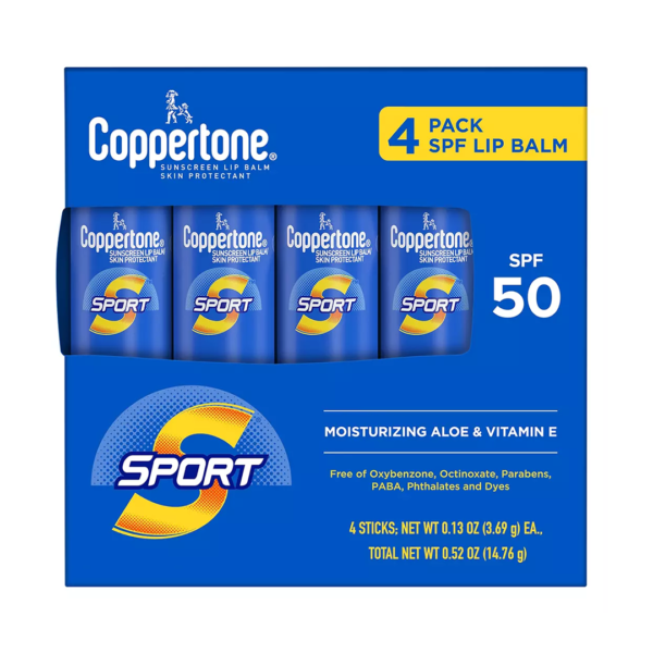 Coppertone 4 Pack SPF Lip balm (4 Sticks)