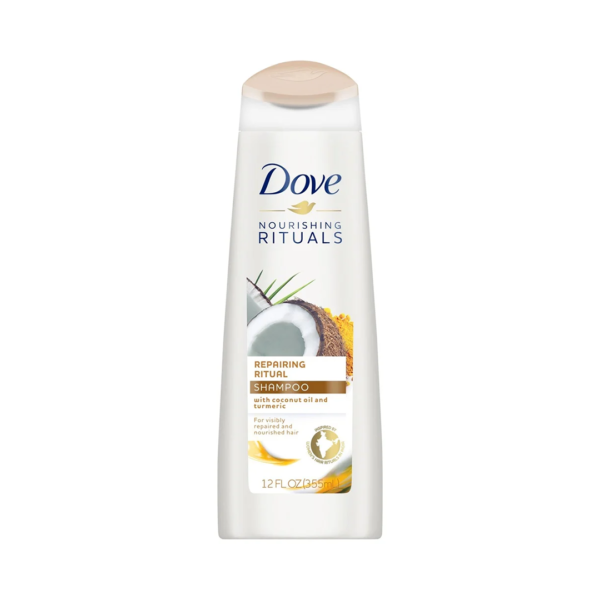 Dove Nourishing Rituals, Repairing Ritual Shampoo, With Coconut Oil & Turmeric, For Nourished Hair, 12 FL.OZ (355ml)