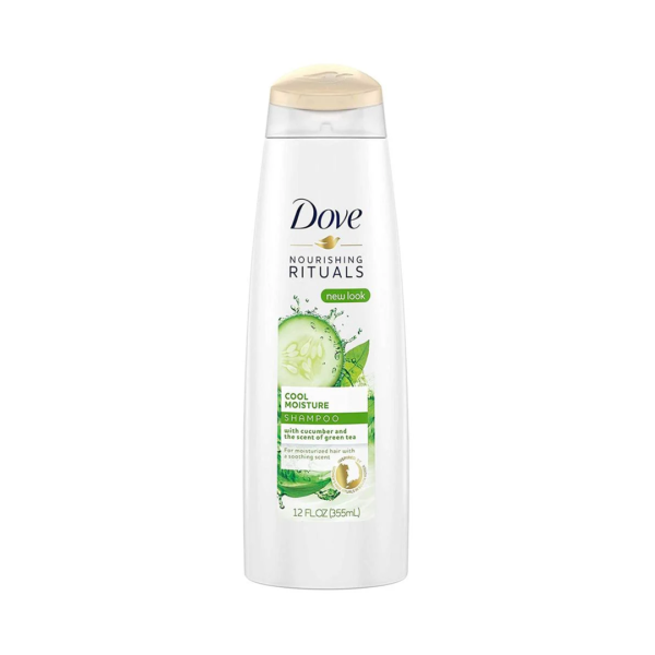 Dove Nourishing Rituals, Cool Moisture Shampoo, With Cucumber & green Tea Scent, For Moisturized Hair, 12 FL.OZ (355ml)