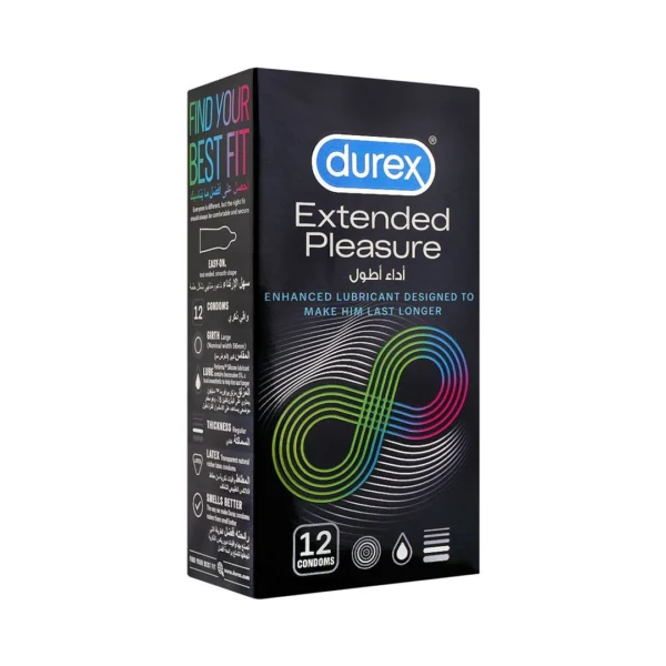 Durex Extended PLeasure Enhanced Lubricant Designed To Make Him Last Longer 12 Condoms