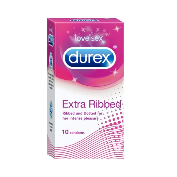 Durex Extra Ribbed Dotted & Ribbed For Her Intense Pleasure 10 Condoms