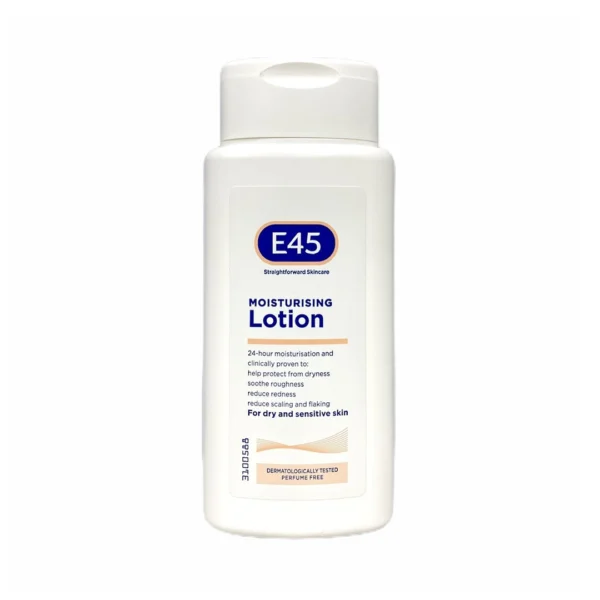 E45 Dermatological Moisturising Lotion For Dry And Sensitive Skin Perfume Free 200ml