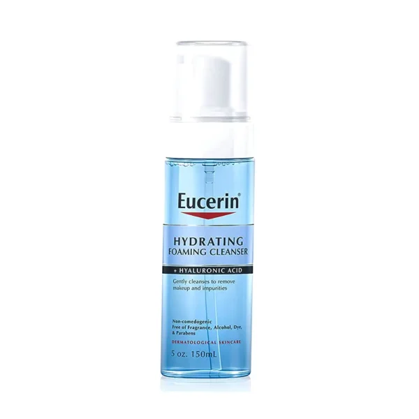 Eucerin Hydrating Foaming Daily Facial Cleanser with Hyaluronic Acid, 150ml 5 Fl Oz