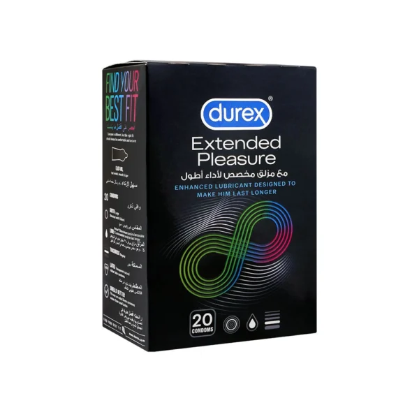 Durex Extended Pleasure Enhanced Lubricant Designed To Make Him Last Longer 20 Condoms