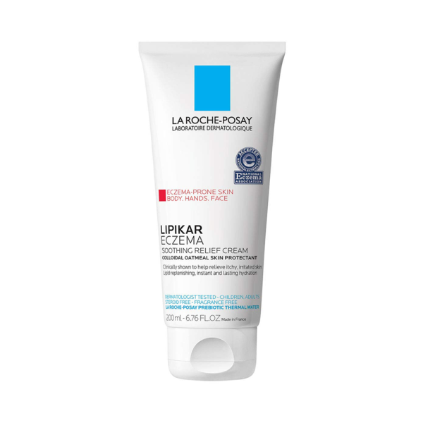 La Roche-Posay Lipikar Eczema, Soothing Relief Cream, Colloidal Oatmeal Skin Protectant, For Dry Skin, 6.76 Fl.OZ (200ml)