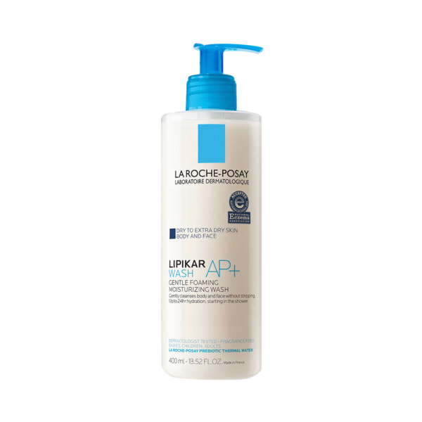 La Roche Posay Lipikar Wash AP+, Gentle Foaming Moisturizing Body And Face Wash, 13.52 fl oz 400ml