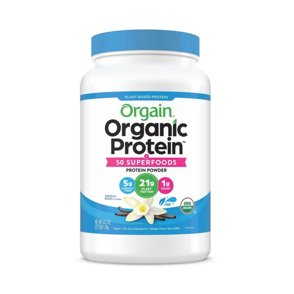 Orgain Organic Protein 50 SuperFoods Protein Powder Vanilla Bean 43.2 OZ 1.2 Kg