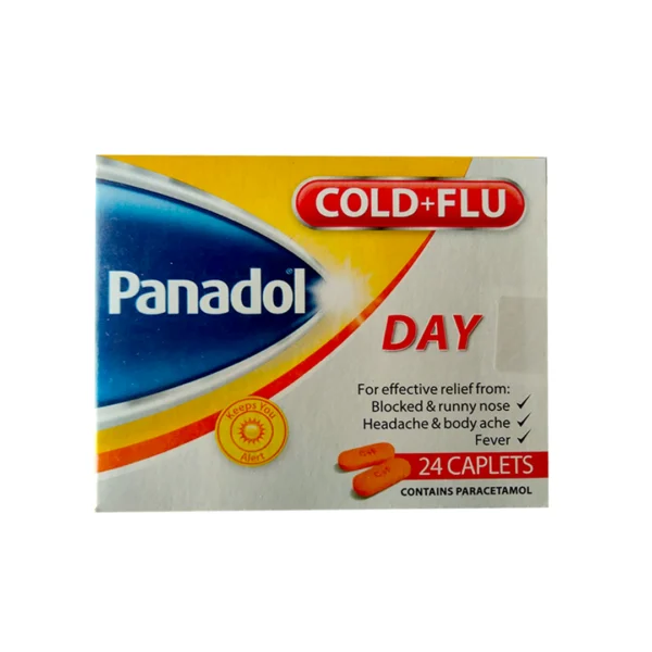 Panadol Day Cold+Flu For Effective Relieve From: Blocked & Runny Nose, Headache & Body Ache, Fever 24 Caplets