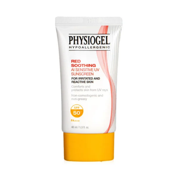 Physiogel Hypoallergenic Red Soothing AI Sensitive UV Sunscreen For Irritated And Reactive Skin SPF 50 40ml